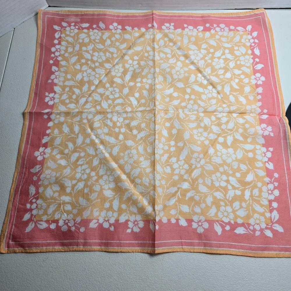 Philippe Venet Orange/Pink Floral Scarf-Pocket Square 16